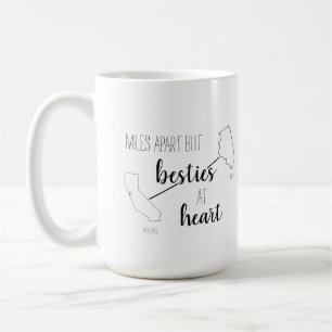 Miles Unite men Besties i Heart Best Friend State Kaffemugg
