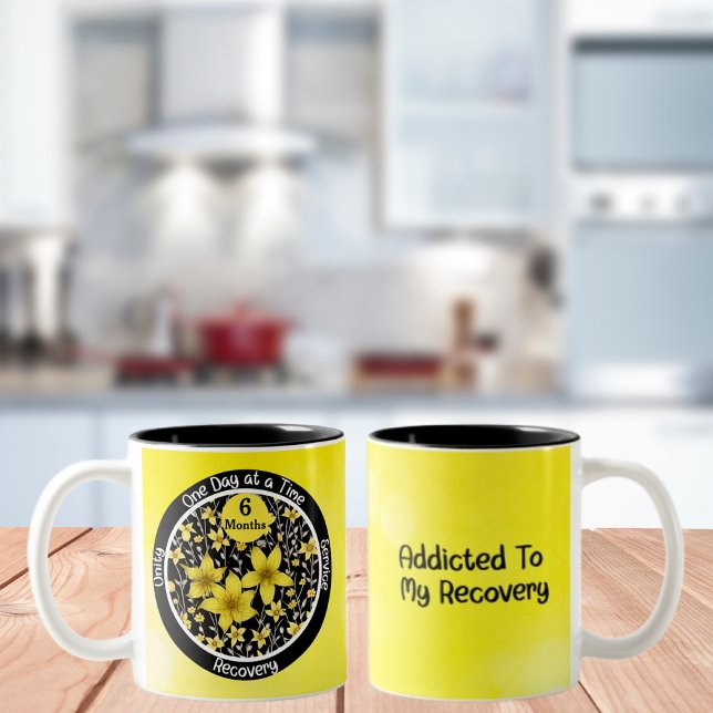 Milestone Anpassningsbar Gift för Bright-Blommigt Två-Tonad Mugg (Skapare uppladdad)