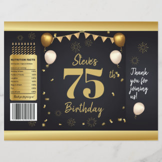 Milestone Birthday Gold Black Chip Bag Wrappers Reklamblad
