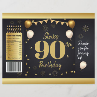 Milestone Birthday Gold Black Chip Bag Wrappers Reklamblad