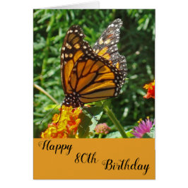 Milestone Birthday Önskemål Orange Monarch Butterf Hälsningskort