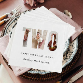 Milestone Birthday Photo Collage Party Napkins Pappersservett