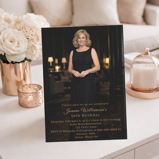 Milestone birthday photo elegant inbjudningar (Skapare uppladdad)