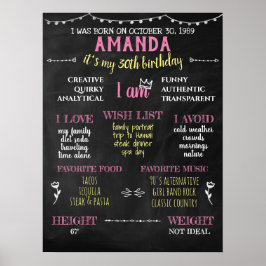 Milestone Birthday Photo Shoot Vuxen Chalkboard Poster