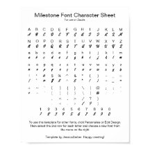Milestone Font Character Lakan för Zazzle
