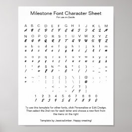 Milestone Font Character Lakan för Zazzle Poster