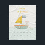 Milestone från Kids Pirat, segelbåt Monogram Baby Fleecefilt<br><div class="desc">Om du vill ha fler anpassningar eller andra matchande artiklar kan du kontakta mig på yellowfebstudio@gmail.com</div>