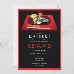 Milestone Kaiseki Japansk privat Chef Birthday Inbjudningar