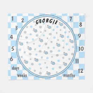 Milestone Snips och Snigel Baby Fleecefilt