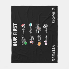 Milestone-twillingar min första Helgdag moderna sv Fleecefilt