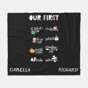 Milestone-twillingar min första Helgdag moderna sv Fleecefilt