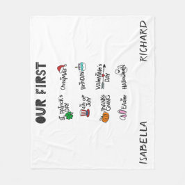 Milestone-twillingar min första Helgdag söta baby Fleecefilt