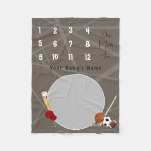 Milestones Baby Blanket HAMbyWG Fleecefilt