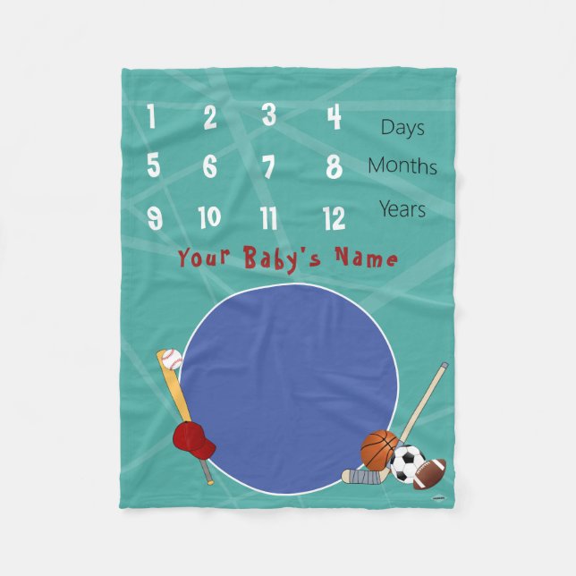 Milestones Baby Blanket HAMbyWG Fleecefilt (Framsidan)