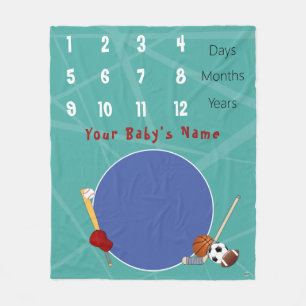 Milestones Baby Blanket HAMbyWG Fleecefilt