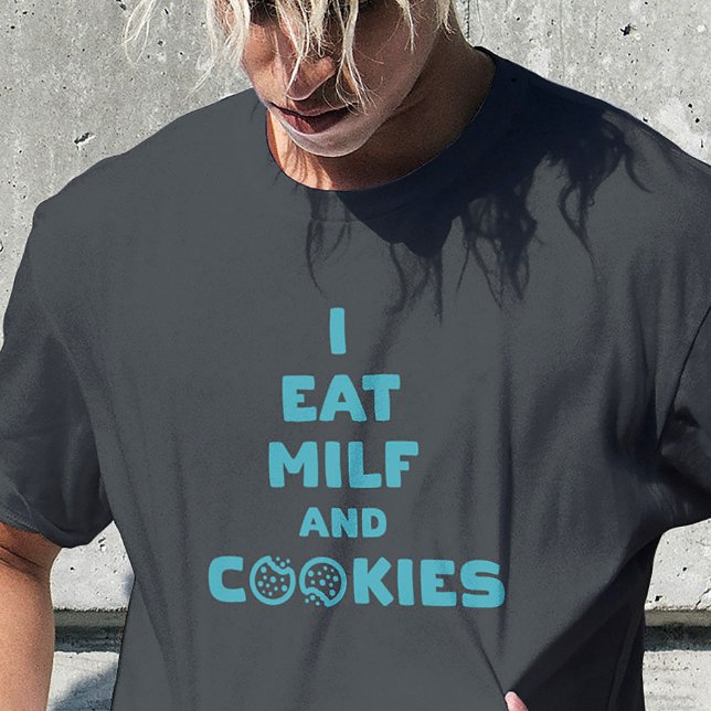 Milf Cookie Cravings Confession T Shirt (Funny “I Eat MILF and Cookies” shirt – bold graphic tee for parties, laughs, and adult humor)