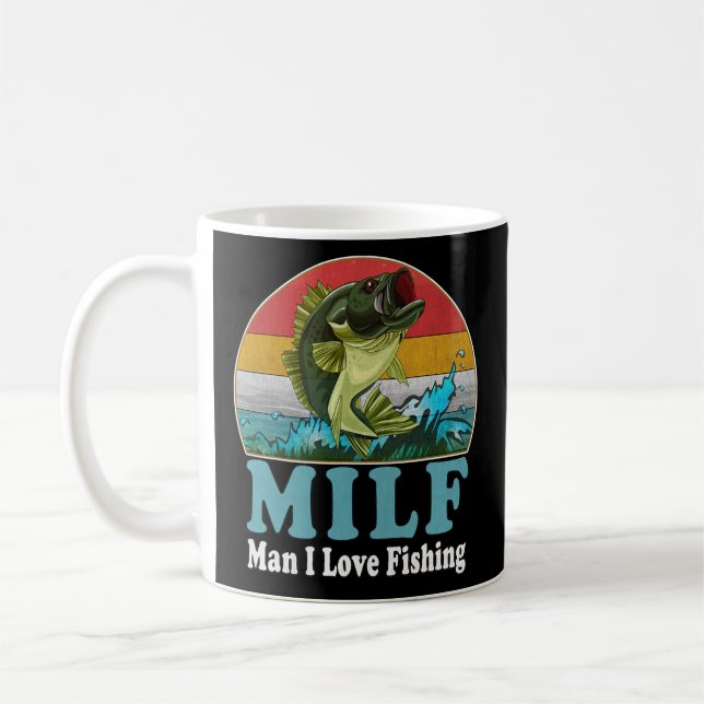 MILF Funny Man I Kärlek, fiskerådgivare Retro Kaffemugg (Vänster)