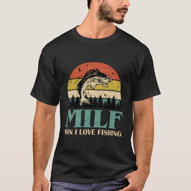 Milf- I Kärlek Fishing Fishing Fisher Angler T Shirt (Framsida)