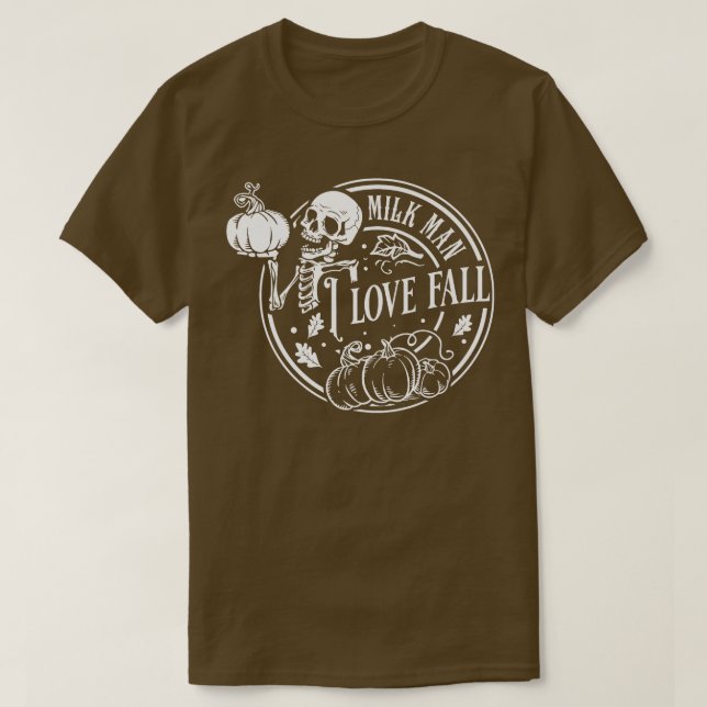 MILF Man I Kärlek Fall Funny Spooky Skeleton Pumpk T Shirt (Design framsida)