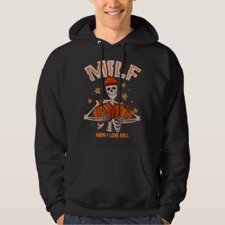 MILF Man I Kärlek Fall Pumpkins Skeleton Autumn Ha Hoodie