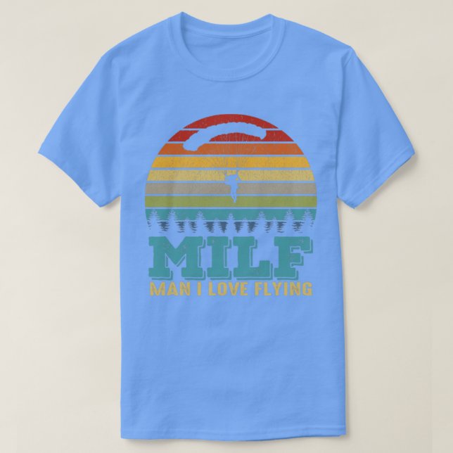 Milf Man I Kärlek Flies Funny Parachuting Skydivin T Shirt (Design framsida)