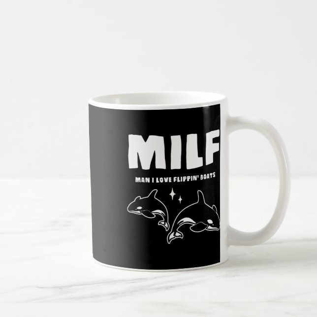 Milf Man I Kärlek Flipping'Boats Funny Dolphin Wha Kaffemugg (Höger)