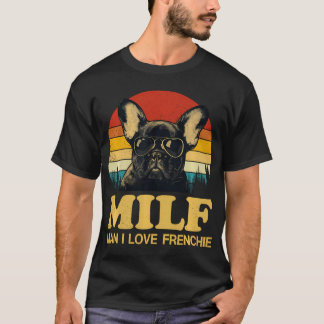 Milf-Man I Kärlek Frenchie Funny Sstickande Fransk T Shirt
