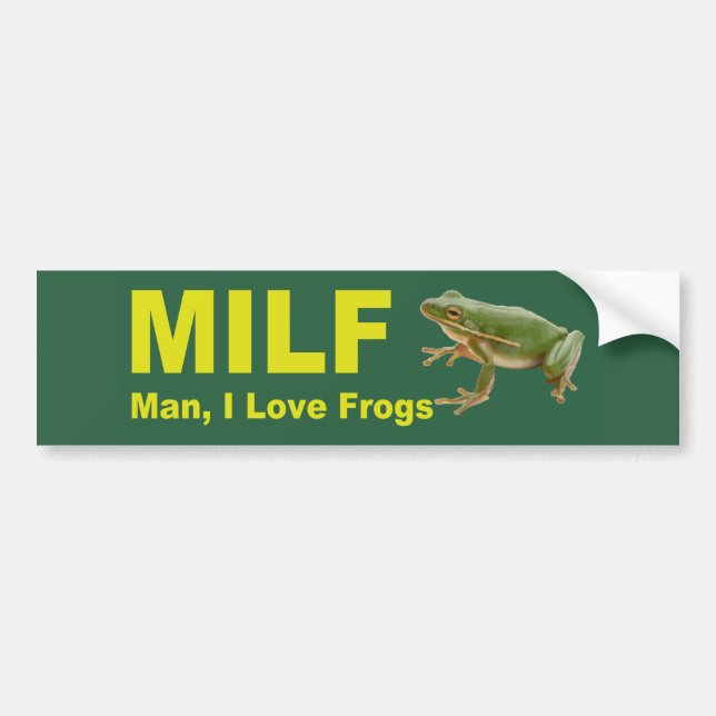 Milf Man I Kärlek Frogs Funny 2021 Grönt Bildekal (Framsidan)