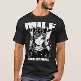 MILF Man I kärlek Kattdjur Cats Womens Manar 5 T Shirt