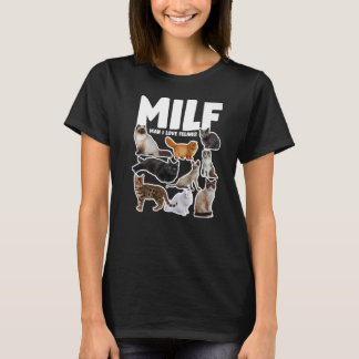 MILF Man I Kärlek Kattdjur Cats Womens Manar Premi T Shirt