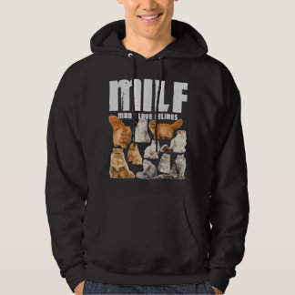 MILF Man I Kärlek Kattdjur Persian Cat Lover Hoodie