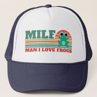 MILF Man Kär Älskar Grodor Rolig Groda Amfibieälsk Keps