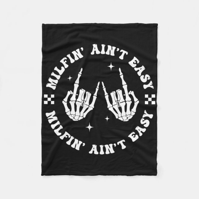 Milfin Aint Easy Funny Milf Groovy Mamma Moster Sk Fleecefilt (Framsidan)