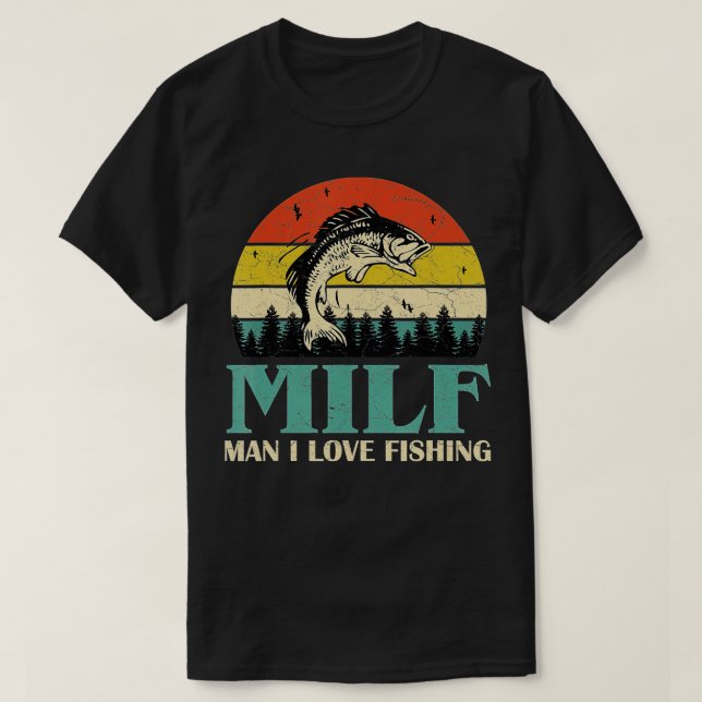 MILFMan I Love Fishing Funny Fishing Fishermen Men T Shirt (Design framsida)