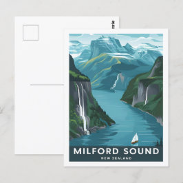 Milford Ljud Nya Zeelands Berömd Travel Ställe Vykort