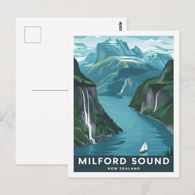 Milford Ljud Nya Zeelands Berömd Travel Ställe Vykort (Fram/baksida)