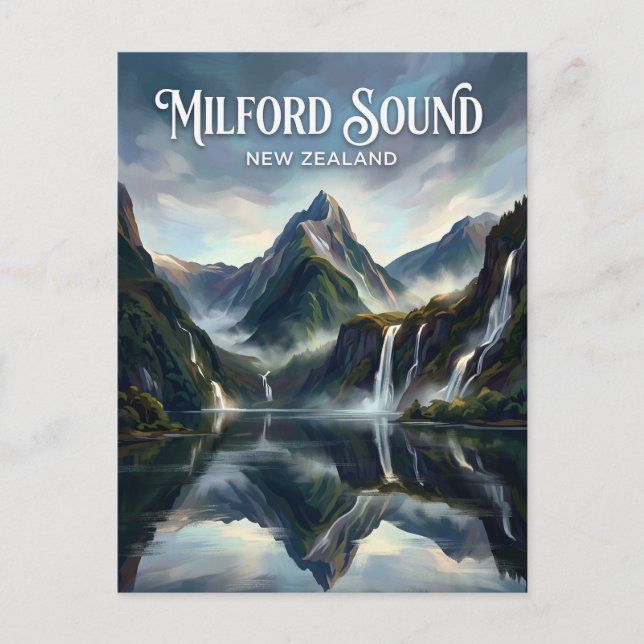 Milford Sound Nya Zeeland Vykort (Framsida)