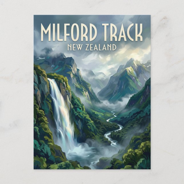 Milford Track Nya Zeeland Vykort (Framsida)