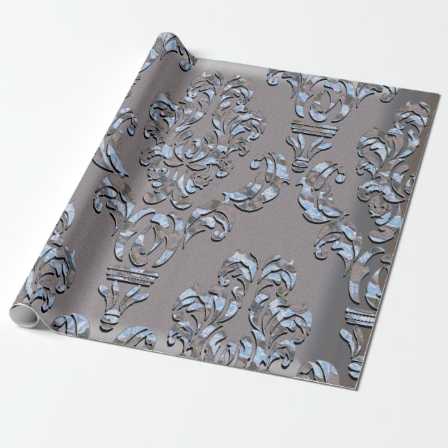 Miliscent Shadow Damask Presentpapper (Utrullad)
