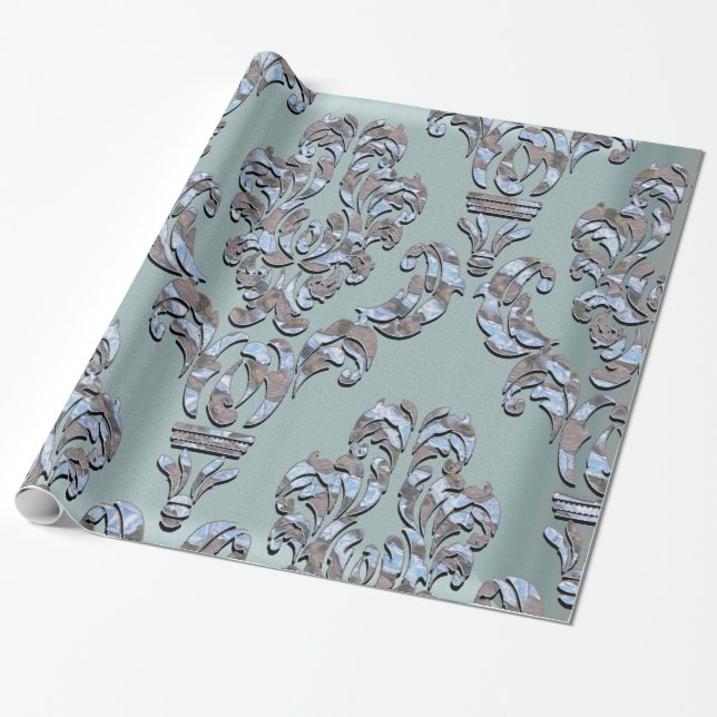 Miliscent Sherwood Damask Presentpapper (Utrullad)