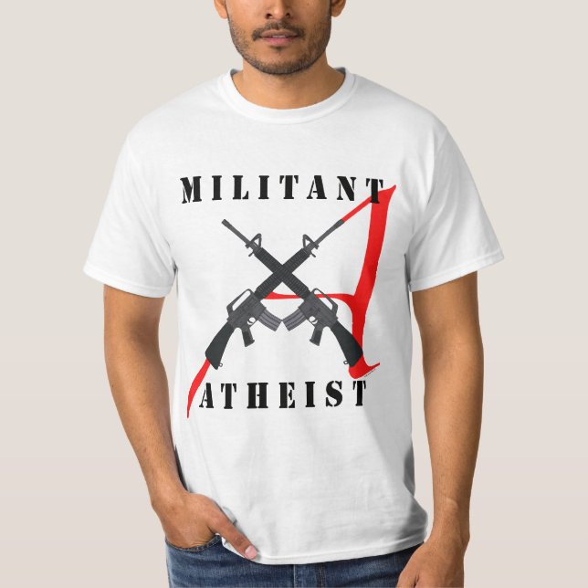 Militant ateistmanar skjorta tee shirt (Framsida)