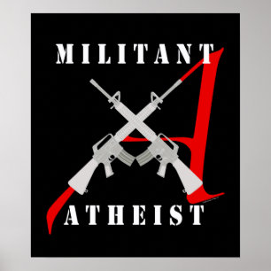 Militant ateistsvartaffisch poster