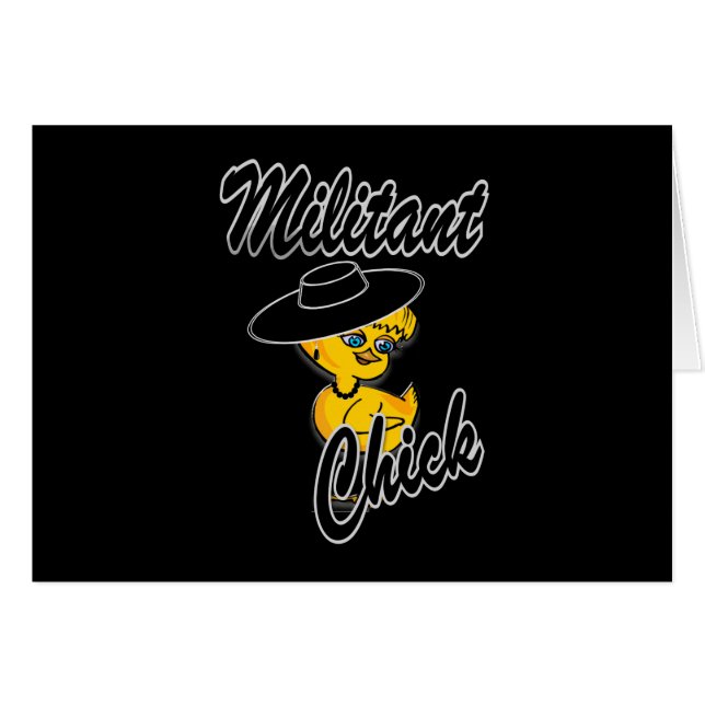 Militant Chick #4 Hälsningskort (Framsidan Horizontal)
