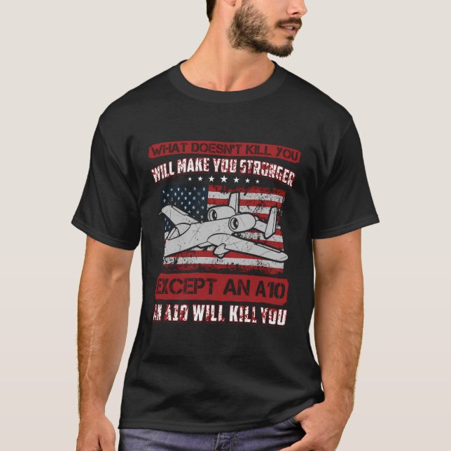 Militär A-10 Warthog Funny Militär T Shirt (Framsida)