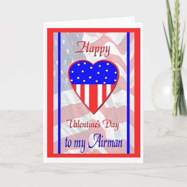 Militär Airman Valentine Day Card Helgkort (Framsida)
