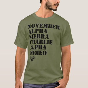 Militär Alphabet Lagrar Tävla Shirt T Shirt