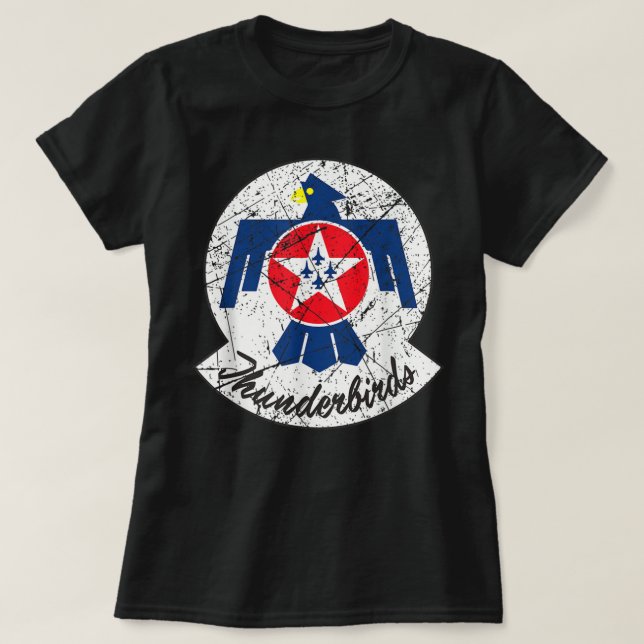 Militär ANVÄNDNING av Thunderbird Luft Squadron Vi T Shirt (Design framsida)
