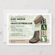 Militär Baby Shower Inbjudan