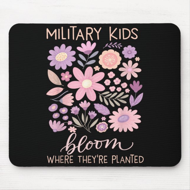 Militär Barn Maskros Blomma Där Växt Lila Musmatta (Framsidan)