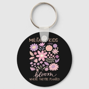 Militär Barn Maskros Blomma Där Växt Lila Nyckelring